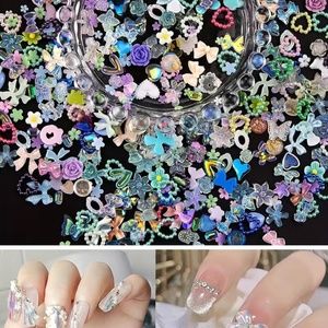 200Pcs 3D Mixed Color Nail Charms | Unique Nail Charm | Luxury Nail Charm | Nail